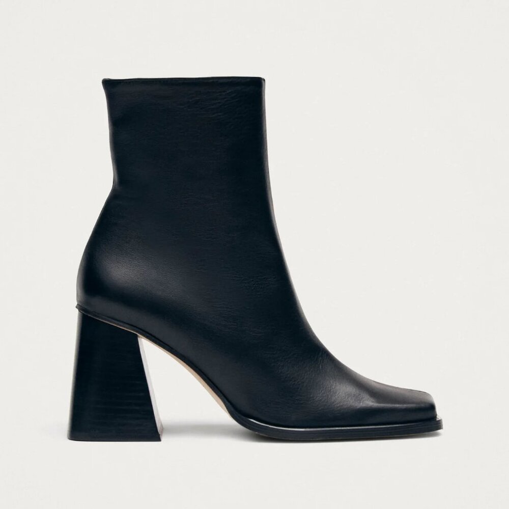 South Black Leather Ankle Boots by Alohas!